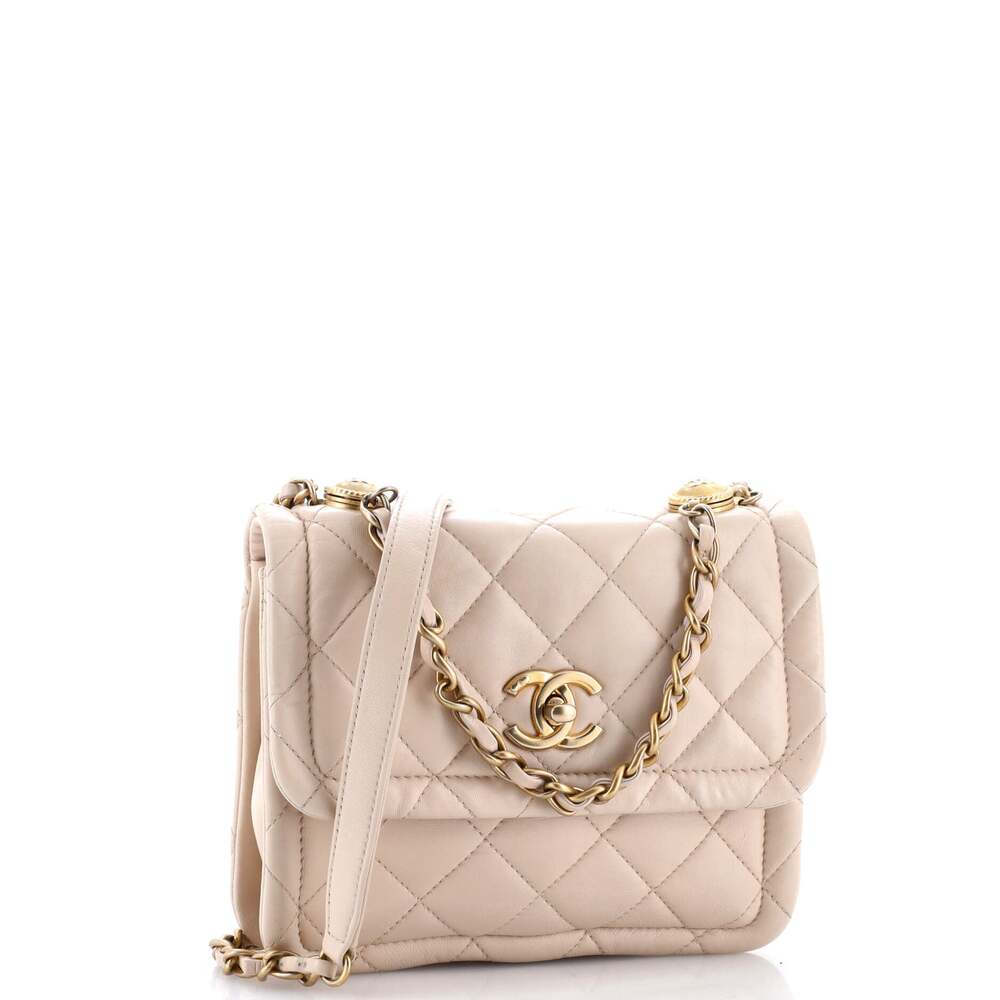 Chanel Button On Top Flap Bag Quilted #254522C33B - Picture 2 of 6
